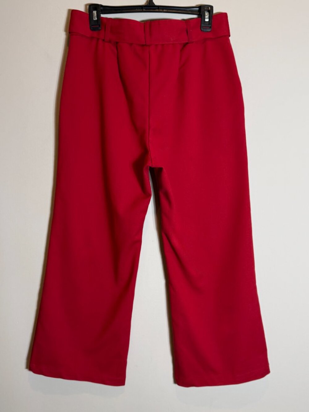Show Me Your Mumu DJ Cropped Pants Womens Large Red Suiting Wide Leg Belted Boho - Picture 9 of 13